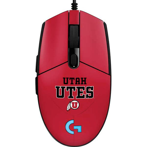 University of Utah Utes Text on Red G203 Prodigy RGB Wired Gaming Mouse Skin